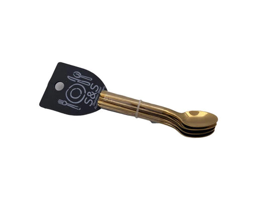 Plain modern golden demitasse spoons X6